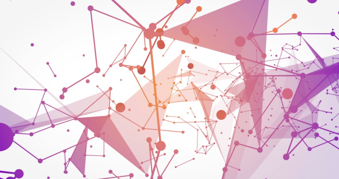 Dynamic Digital Network of Cables and Nodes on Abstract Light Background