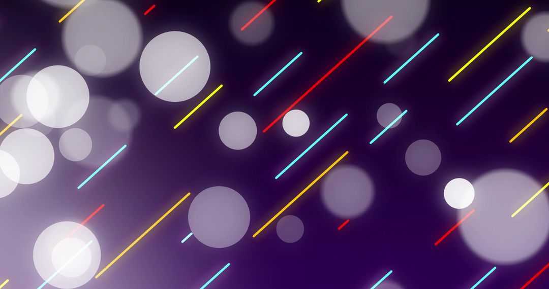 Glowing Neon Streaks and Soft Bokeh Floating over Violet Gradient Futuristic Background