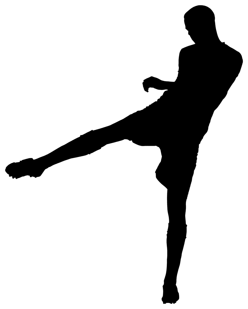 Silhouette Male Football Player Vector Transparent Background