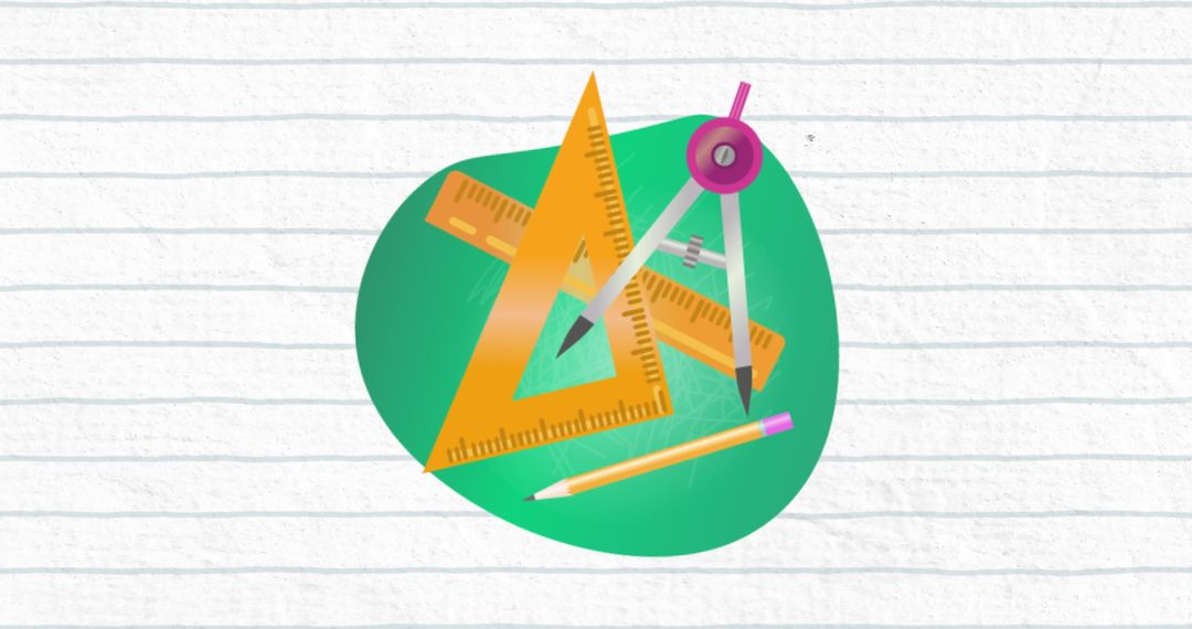 Geometry Tools Assortment on Handwritten Paper