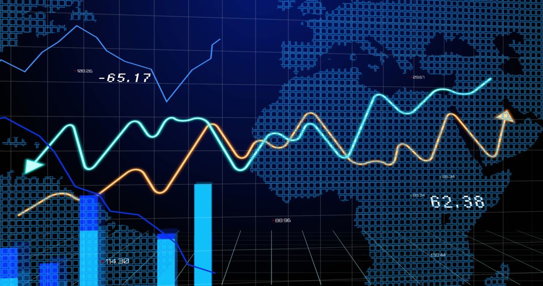 Global Finance and Technology Concept with Dynamic Charts