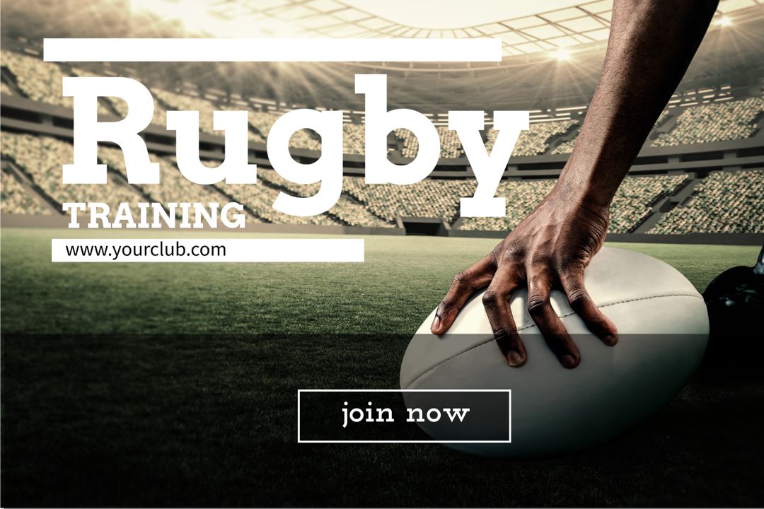 Action-Packed Rugby Training Joining Advertisement - Download Free Stock Templates Pikwizard.com