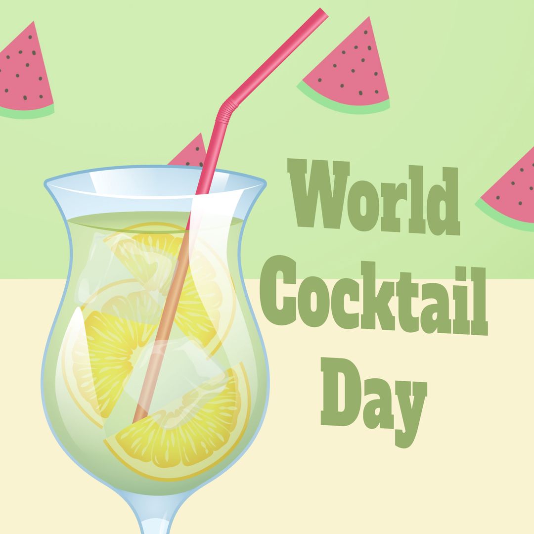 World Cocktail Day Celebration Banner with Citrus Drink Illustration - Download Free Stock Templates Pikwizard.com