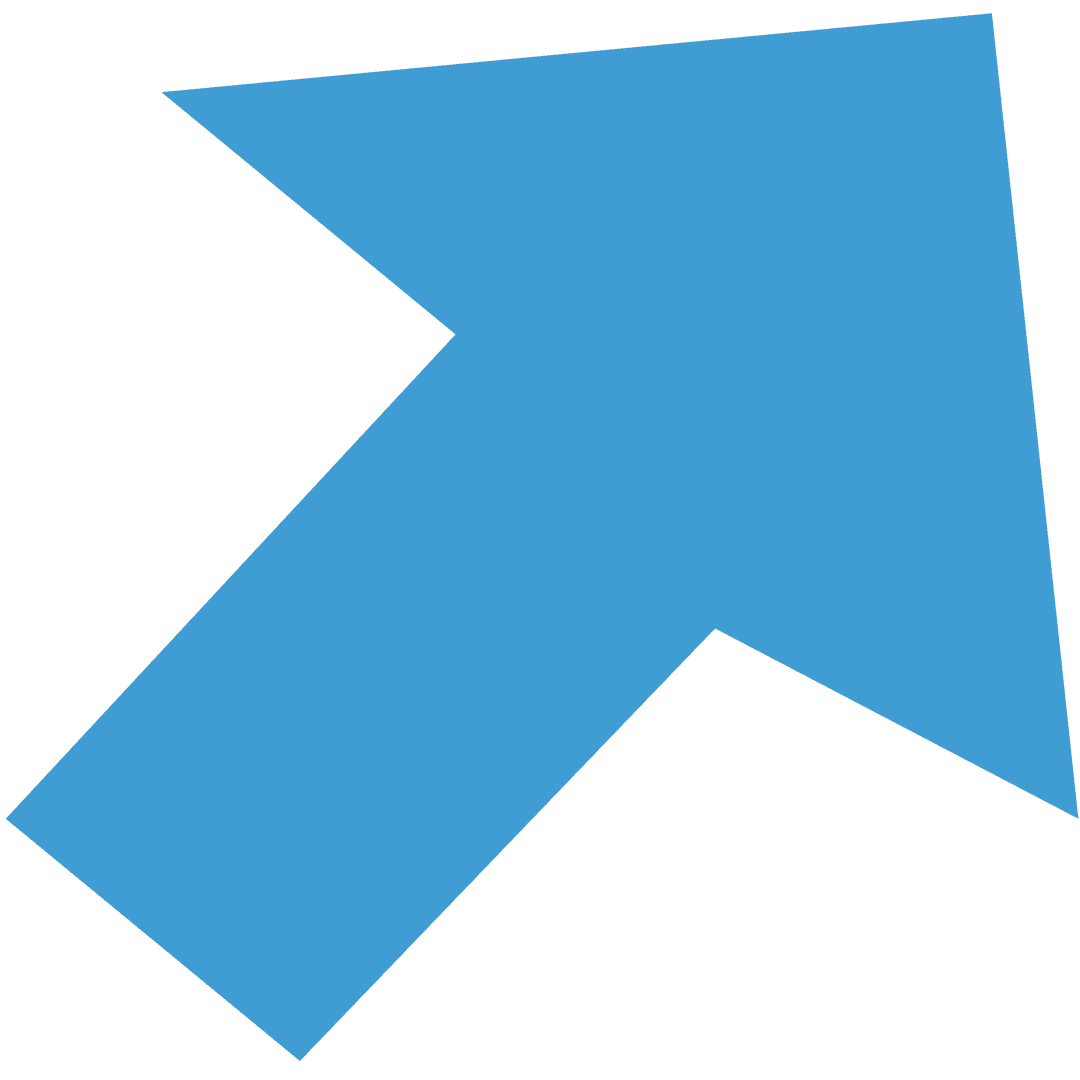 Big Blue Directional Arrow on Transparent Background