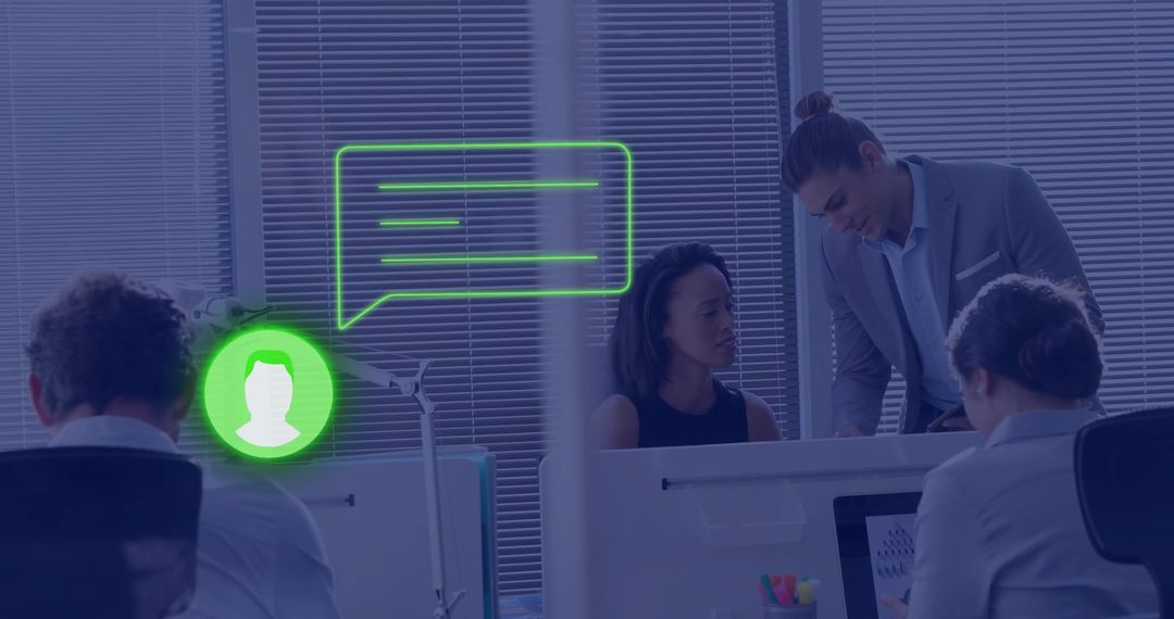 Business Team Discussing Digital Interface Collaboration