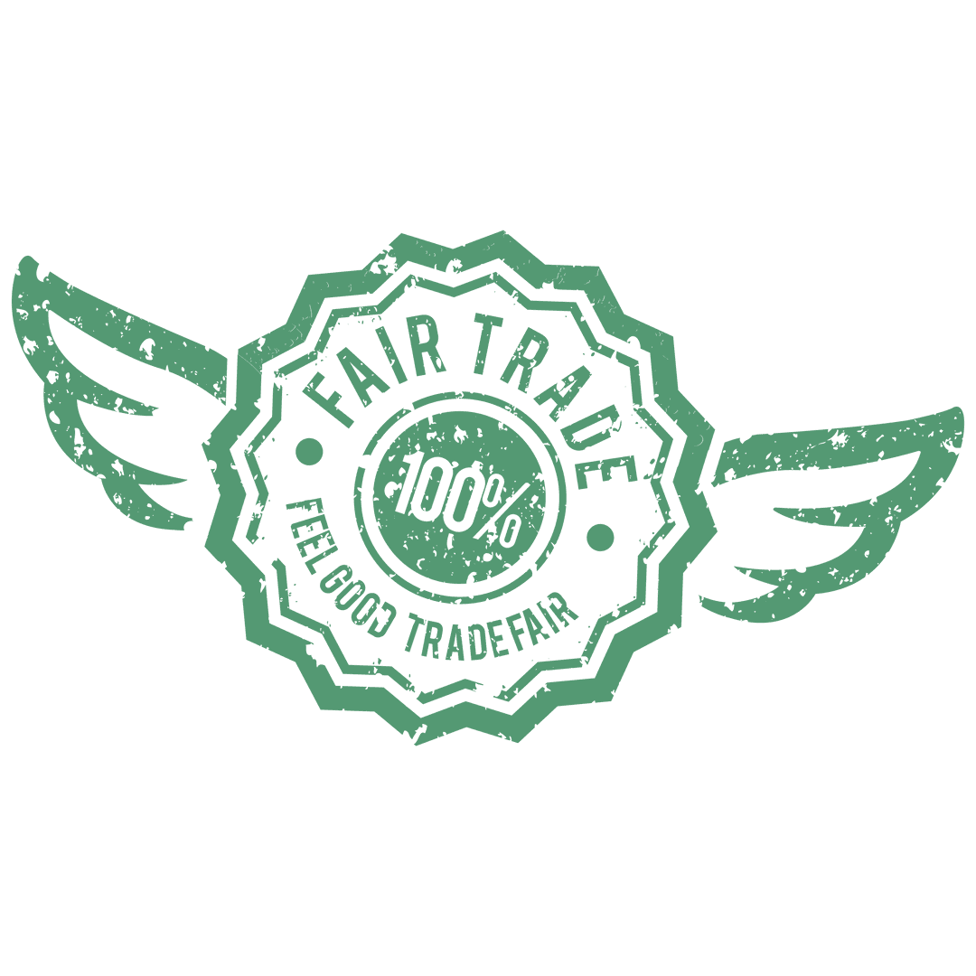 Fair Trade Green Badge on Transparent Background for Eco Commerce