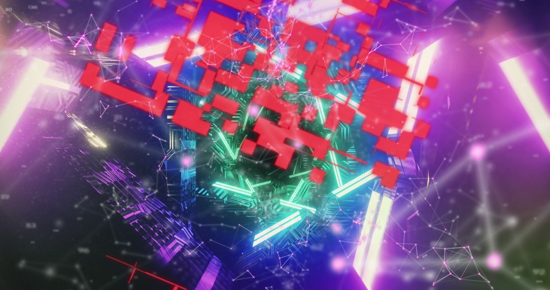 Futuristic QR Code Glowing in Digital Space