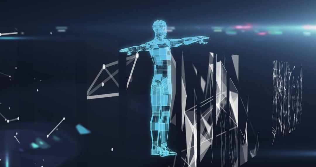 Futuristic Digital Human Interface in Data Visualization