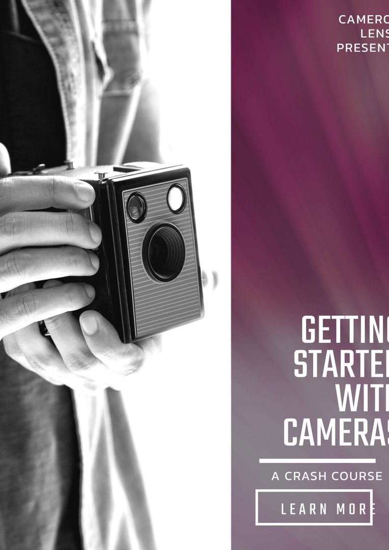 Vintage Camera Photography Course Promotion Ad