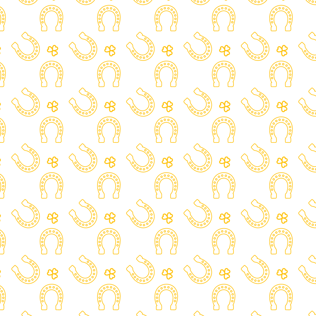 Repeating Transparent Horseshoes and Shamrocks Pattern for Irish Celebration