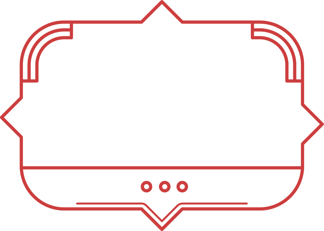 Blank Decorative Red Signboard on Transparent Background