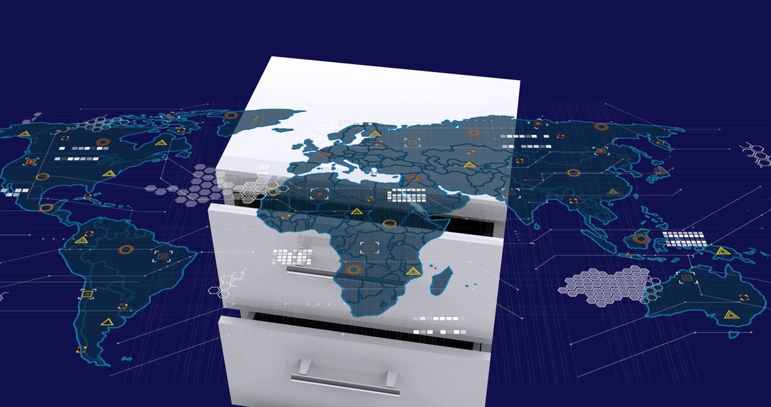 Futuristic Data Security Global Network Concept