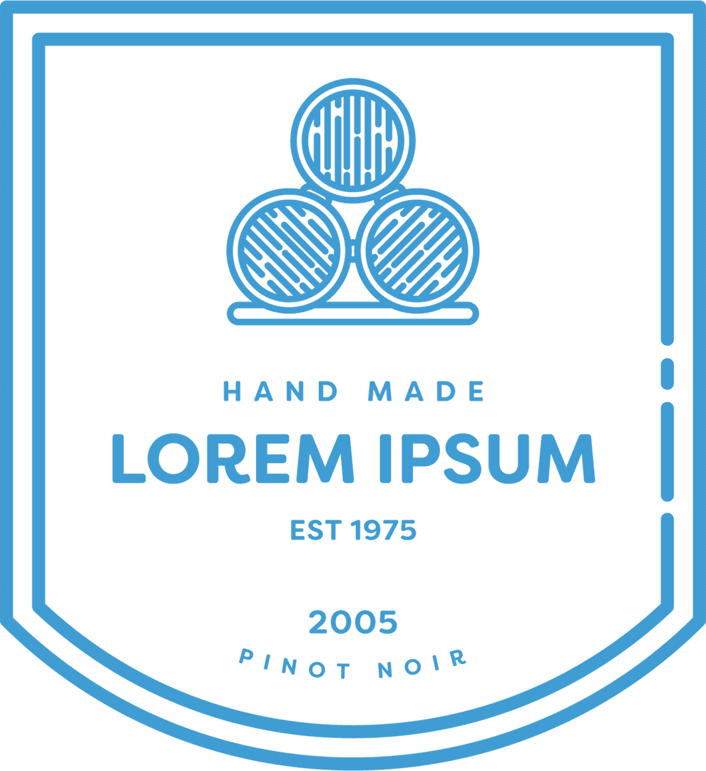 Transparent Handmade Badge with Lorem Ipsum Design