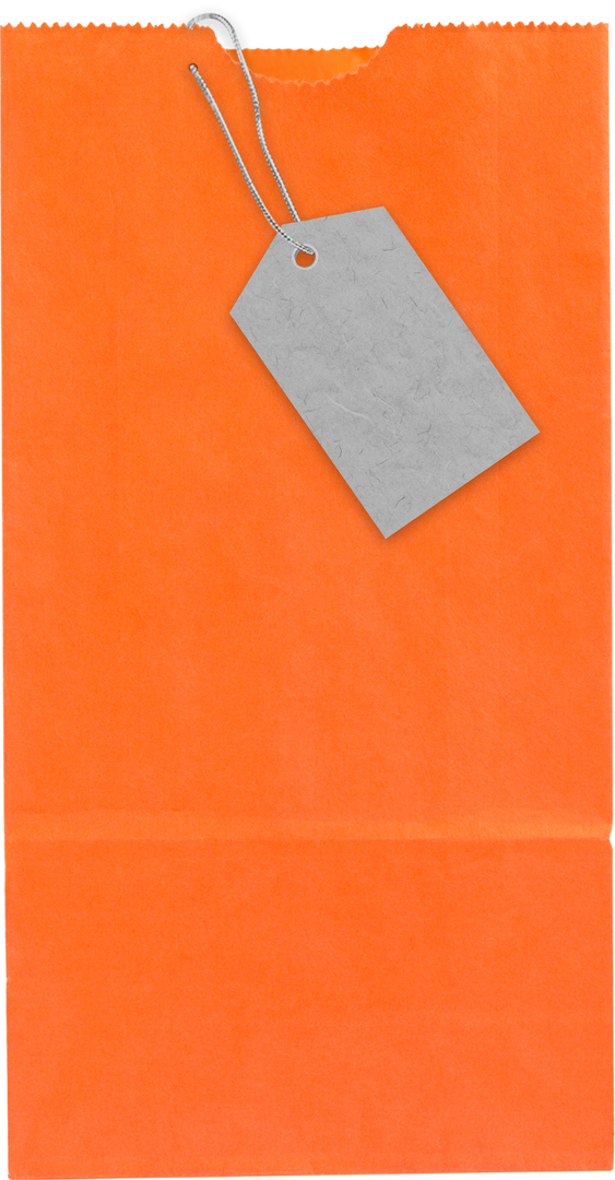 Transparent orange paper bag with blank price tag for pricing or branding - Download Free Stock Images Pikwizard.com