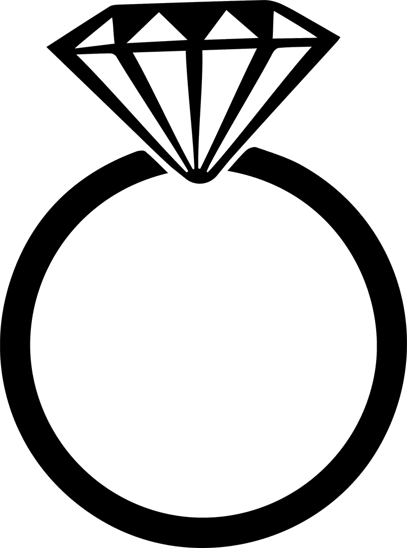 Elegant Minimalist Ring Icon on Transparent Background