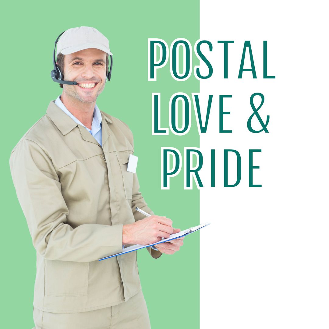 Happy Delivery Man Celebrating Postal Worker Day