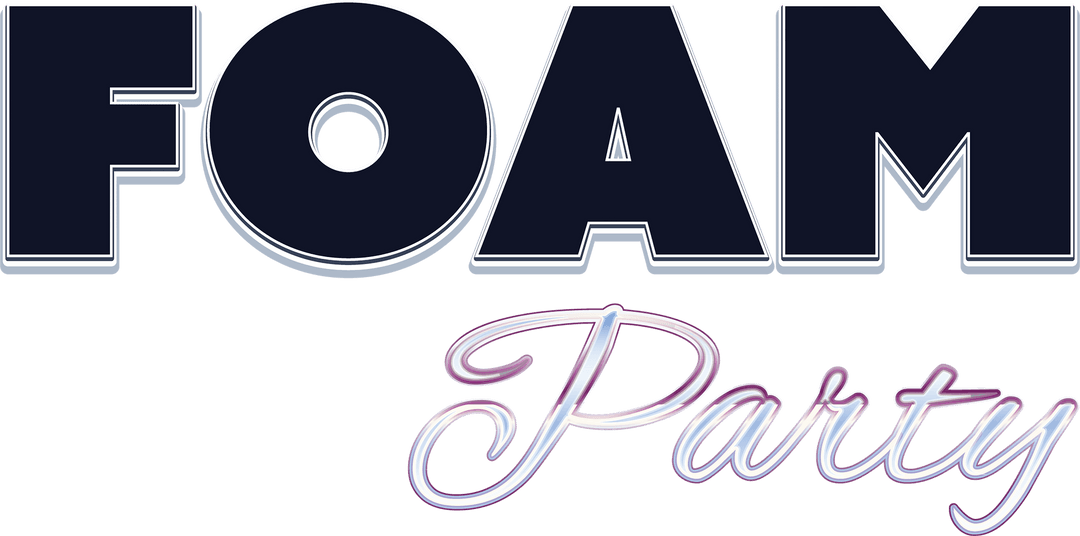 Foam Party Text Transparent Background Vector Illustration