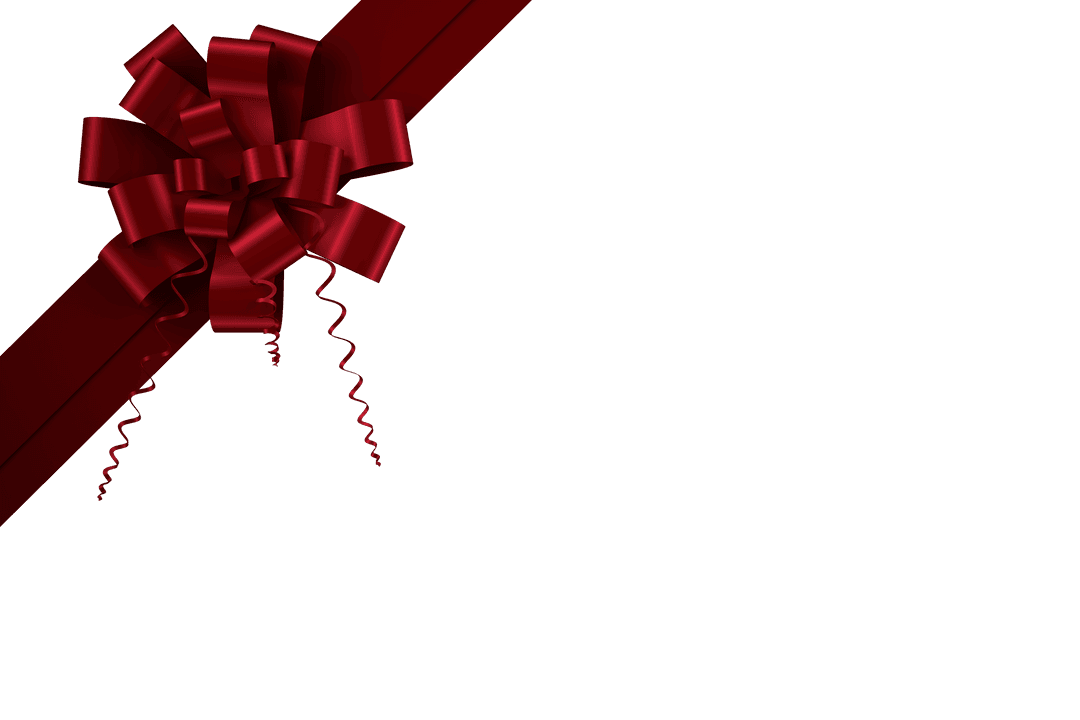 Transparent Red Christmas Bow Decorating Festive Present