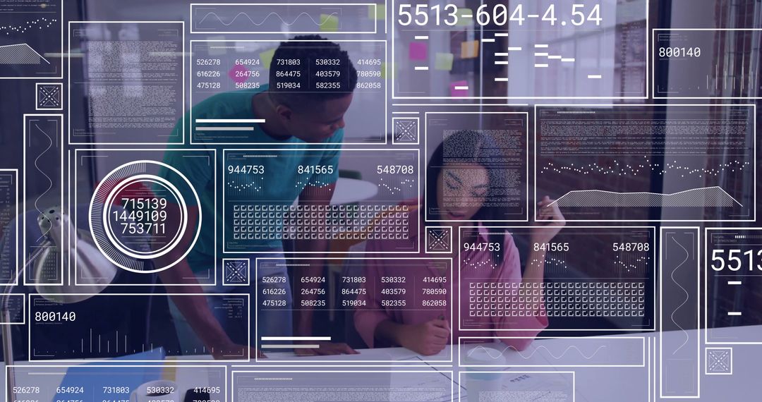 Finance Professionals Analyzing Digital Data in Innovative Workspace