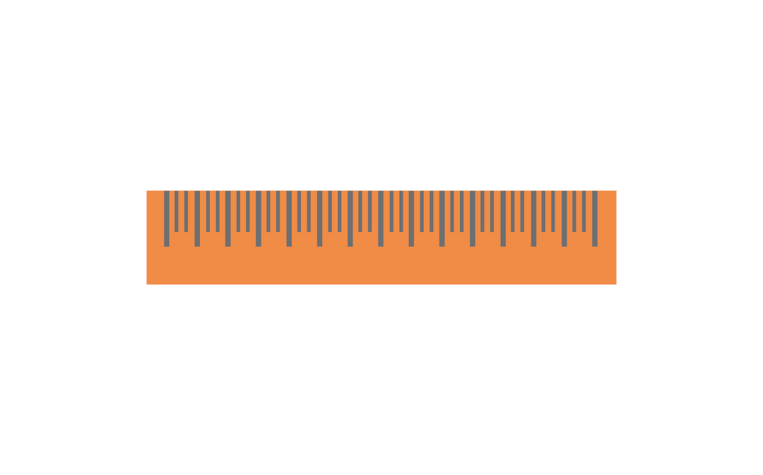 Orange Ruler Illustration Isolated on Transparent Background