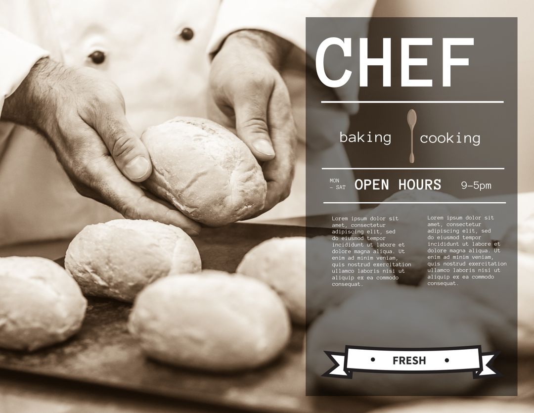 Chef Fresh Artisan Bread Baking and Cooking for Ads and Workshops - Download Free Stock Templates Pikwizard.com