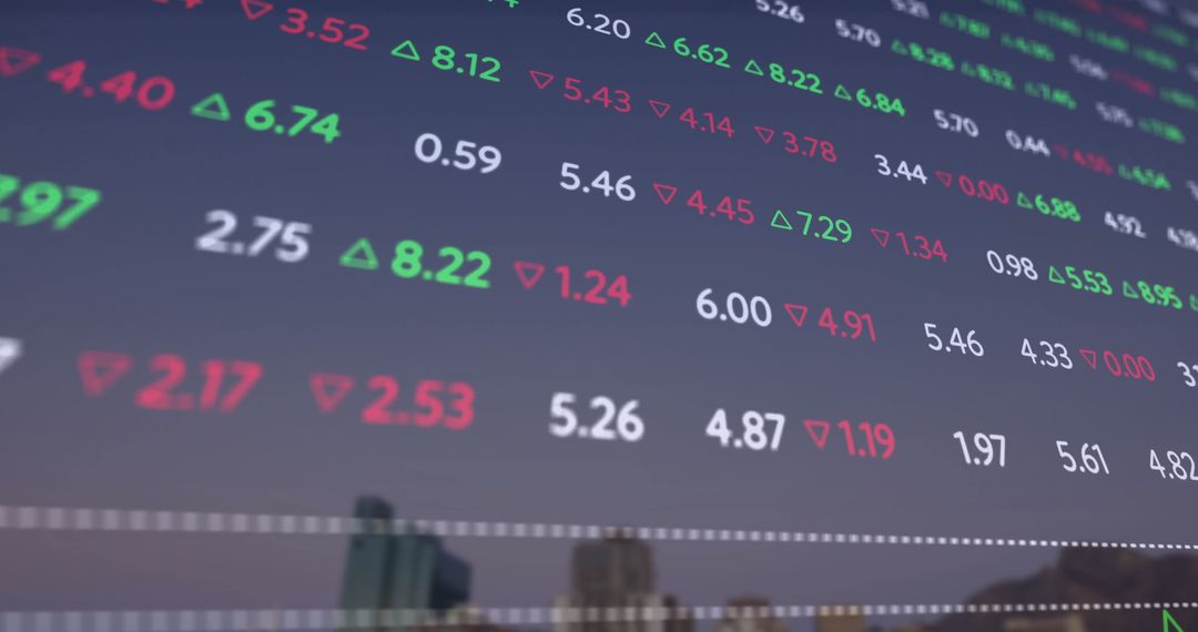 Stock Market Data Reflection on Cityscape