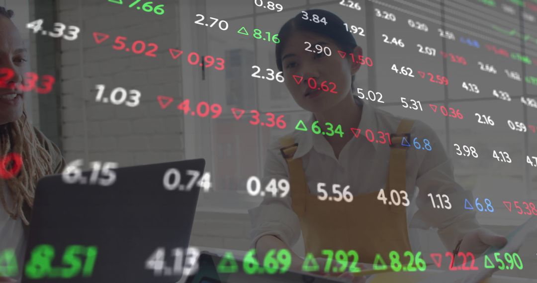 Financial Data Analysis in Modern Office with Team Collaboration