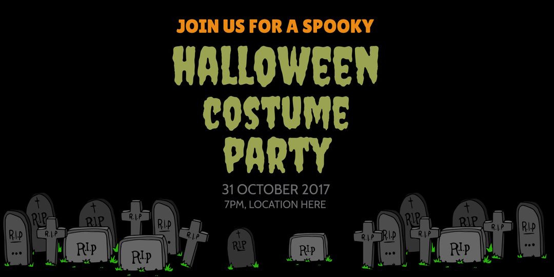 Spooky Halloween Costume Party Invitation with Haunted Theme