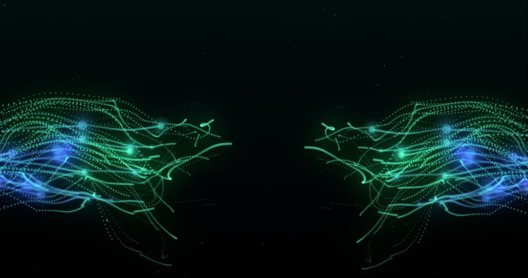 Dynamic Neon Energy Currents on Black Background