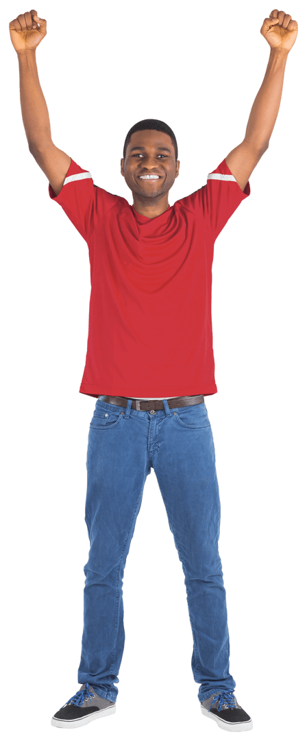 Transparent Image of Excited Football Fan Cheering