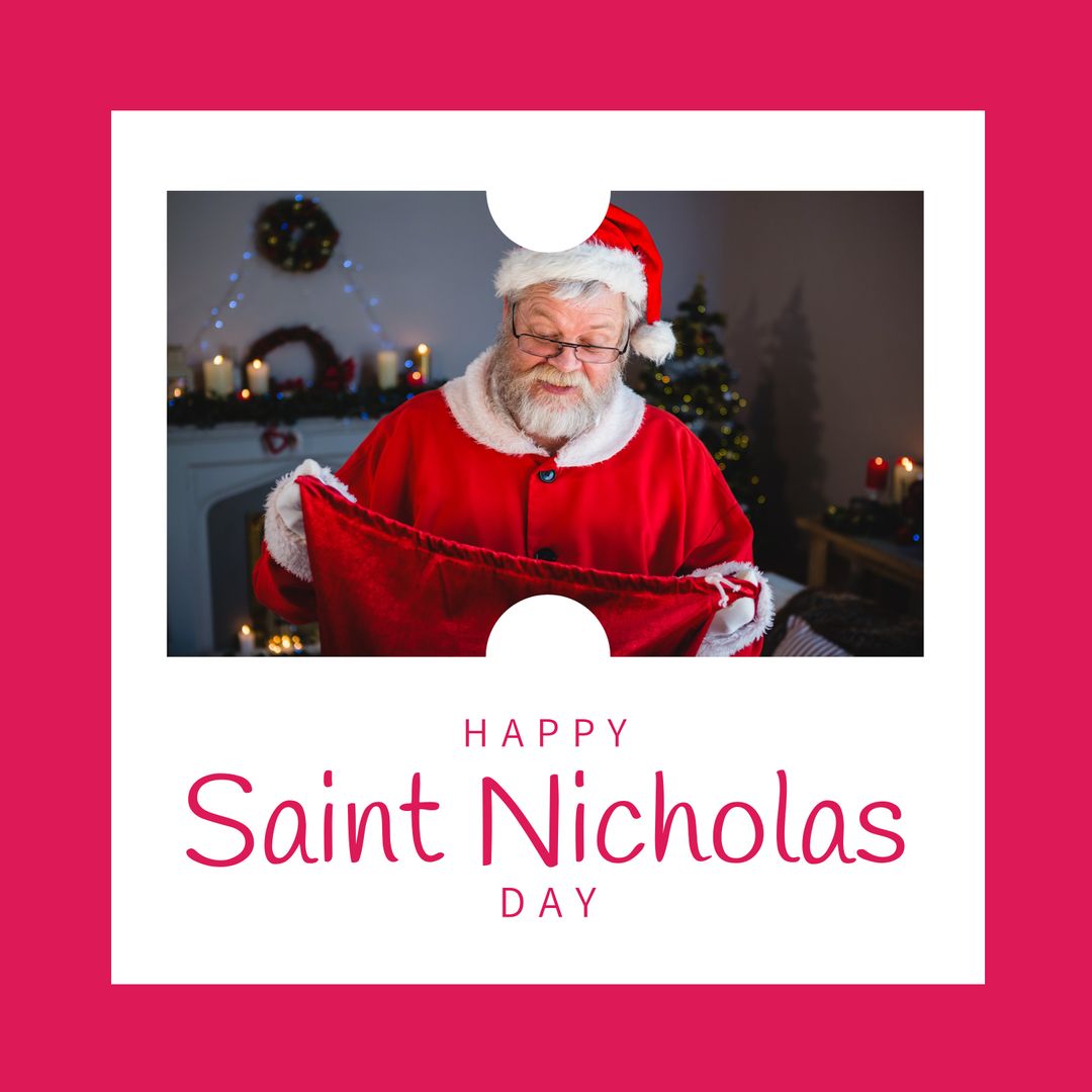 Santa Claus Celebrating Saint Nicholas Day with Gift Sack - Download Free Stock Templates Pikwizard.com