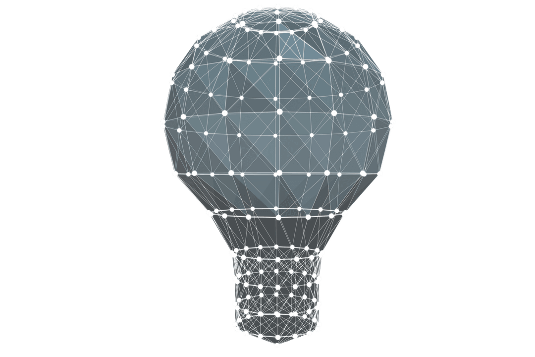 Digital Hot Air Balloon Concept on Transparent Background