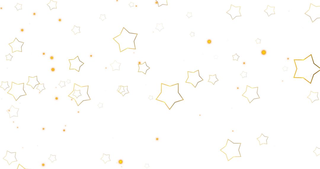 Gold Stars and Lights on White Background for Festive Concept