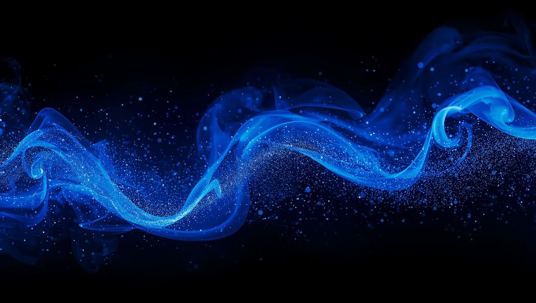 Abstract Blue Particle Wave with Flowing Motion Effect