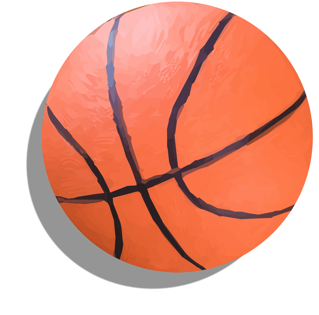 3D Transparent Floating Basketball with Shadow Design
