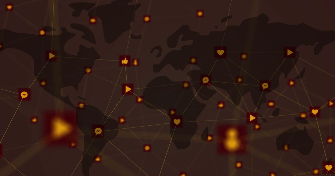 Global Digital Network Representation with Communication Icons