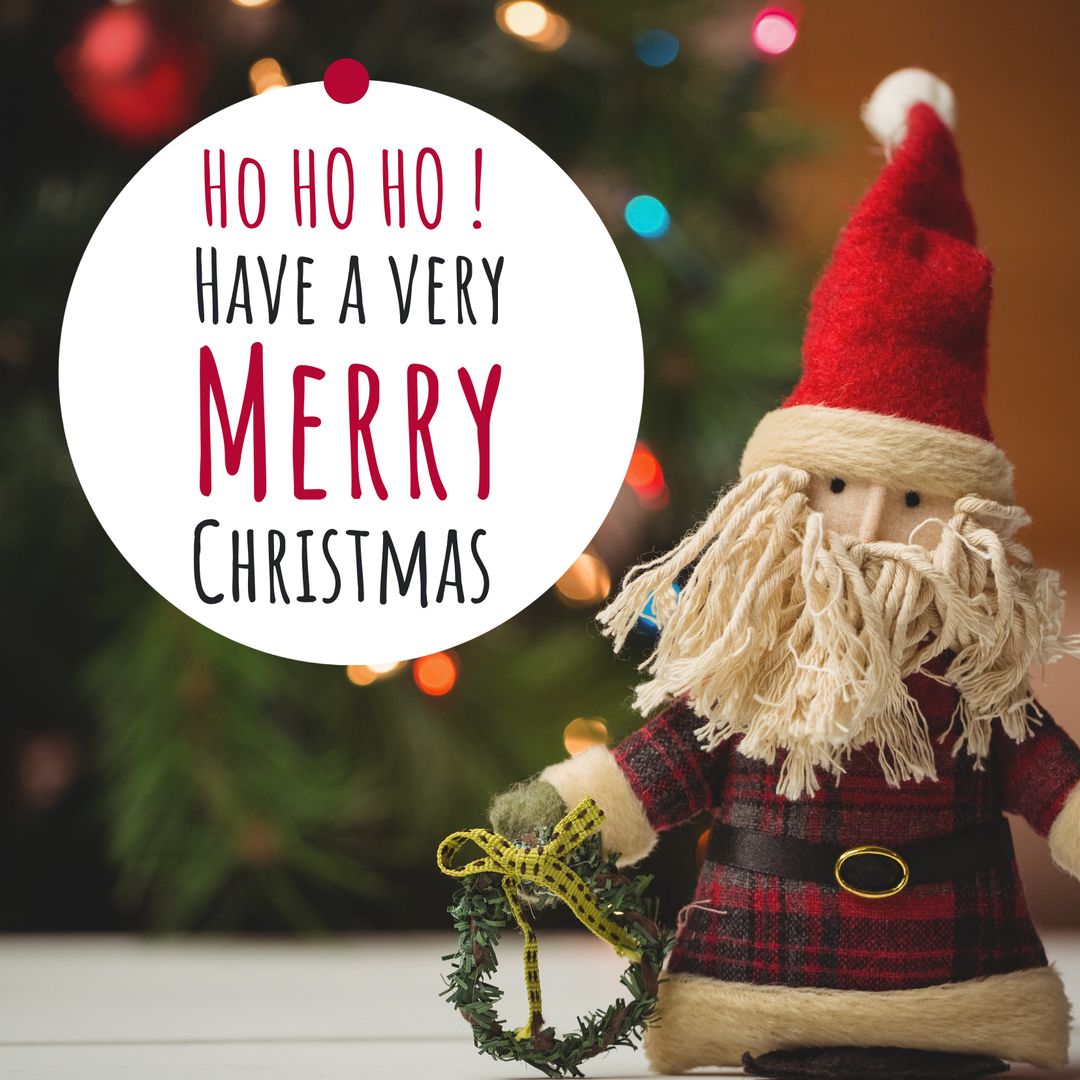 Charming Santa Figurine with Festive Message for Christmas Joy
