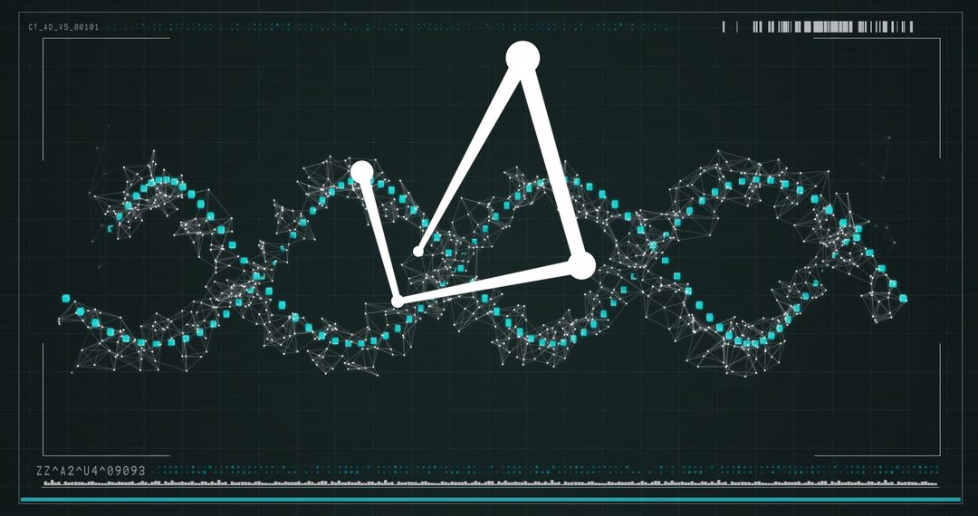 Futuristic DNA Analysis Display with Molecular Structure