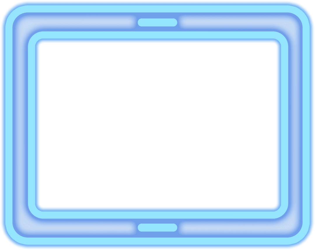 Transparent Digital Tablet Icon with Blue Outline