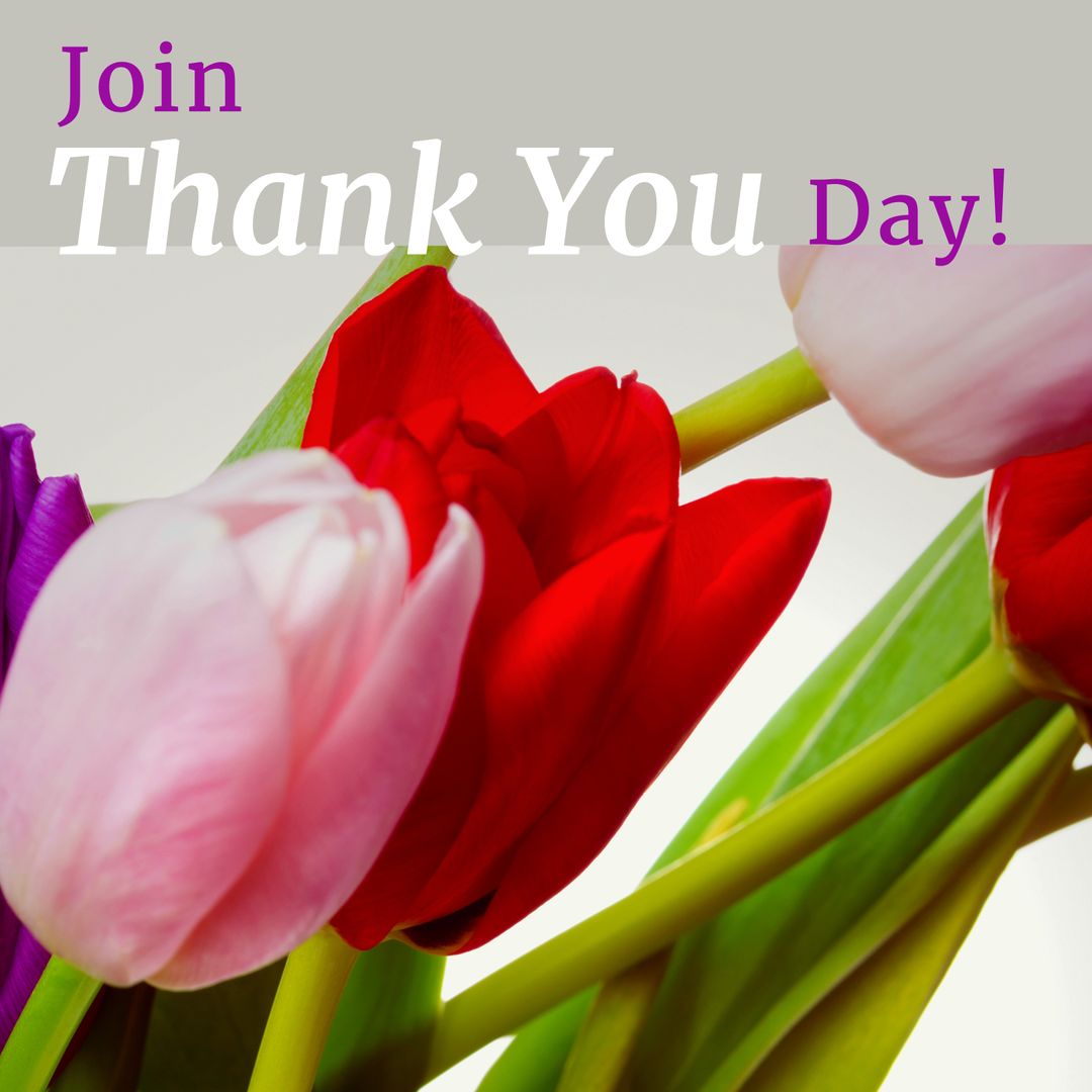 Thank You Day Celebration with Colorful Tulips