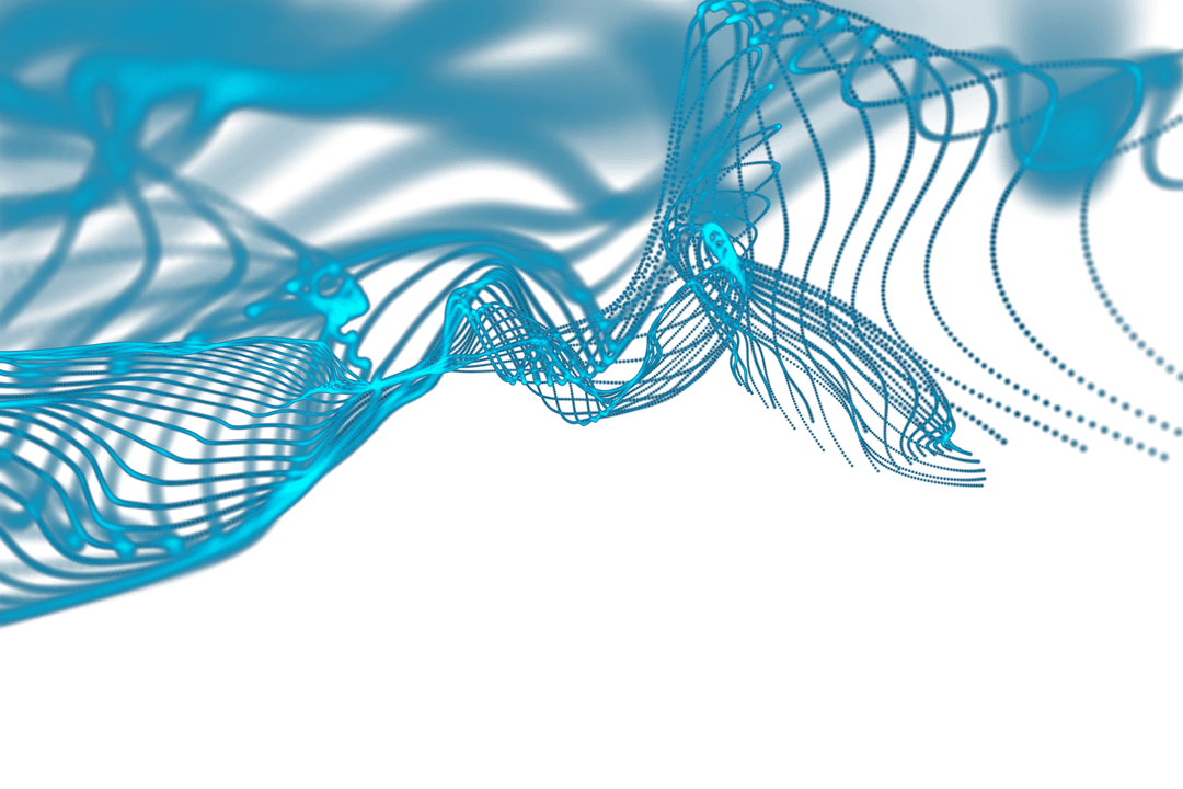 Abstract Blue Digital Waves Design on Transparent Background