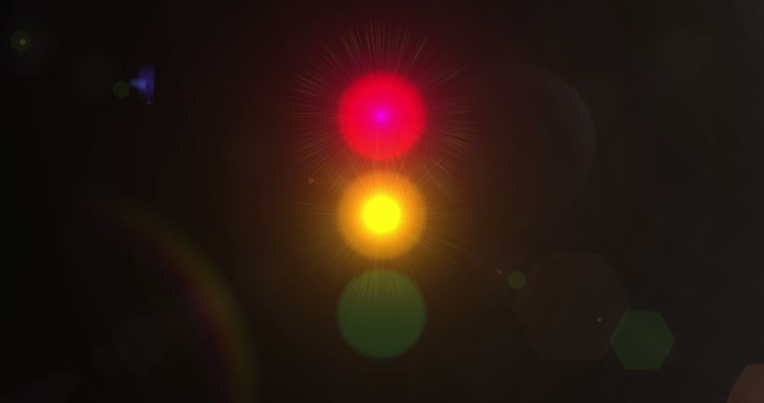 Traffic Lights Under Moving Light Flare Digital Loop