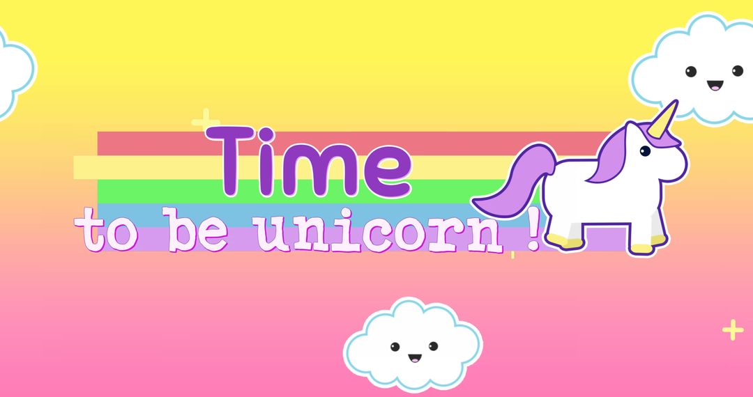 Whimsical Unicorn Motivation on Colorful Background
