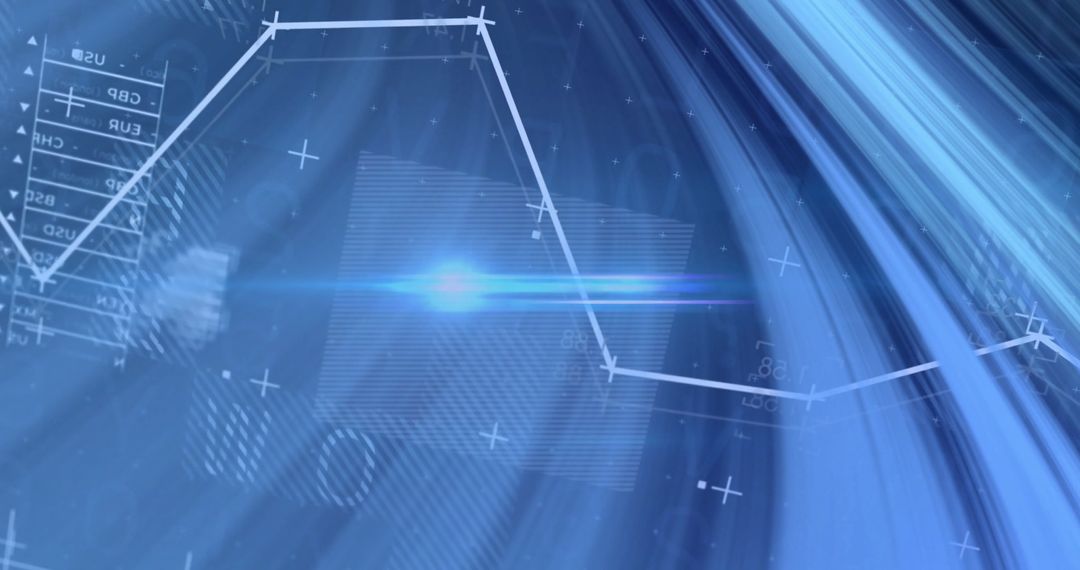 DNA Strand with Scientific Data and Digital Elements on Blue Background