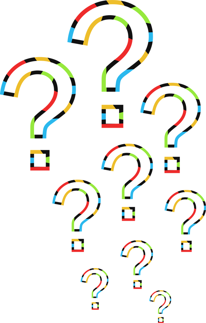 Transparent colorful question marks cascading down on white background - Download Free Stock Images Pikwizard.com