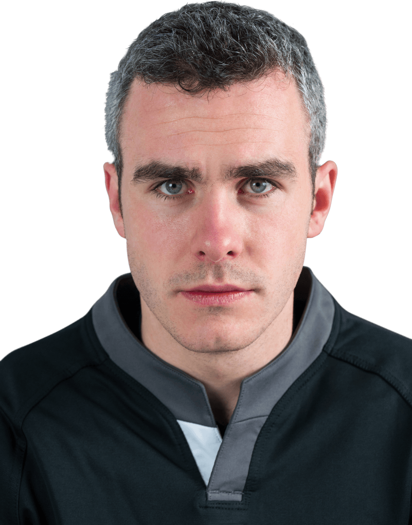 Transparent Rugged Rugby Player Expressing Focus and Intensity