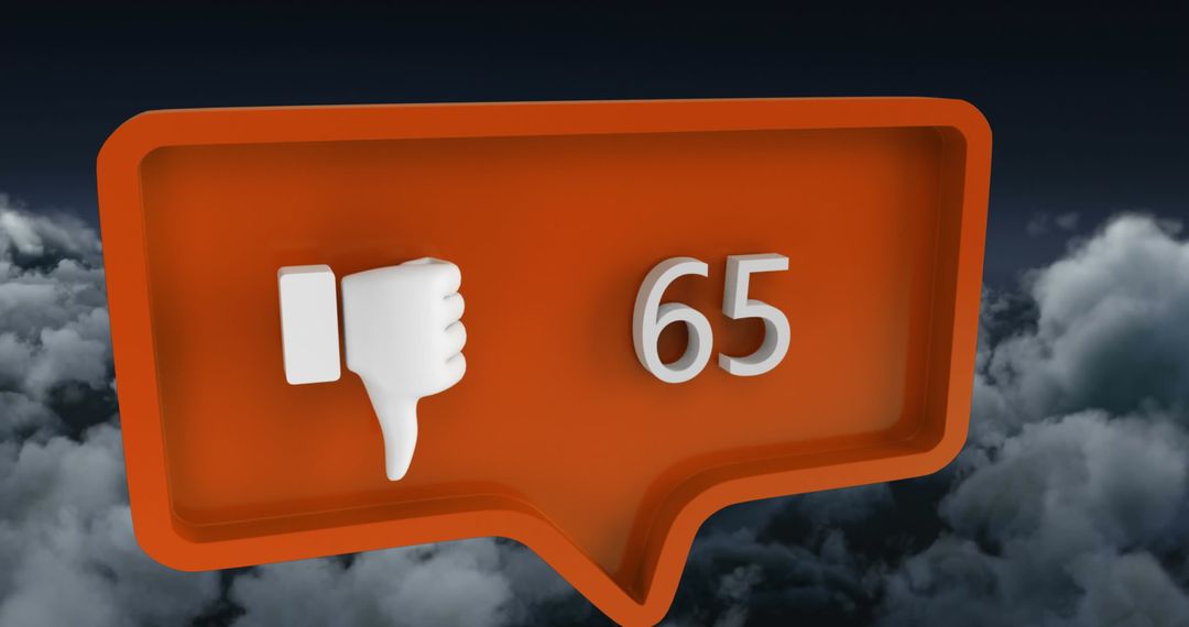 Dislike Notification Icon with Number Count Overstorm Image