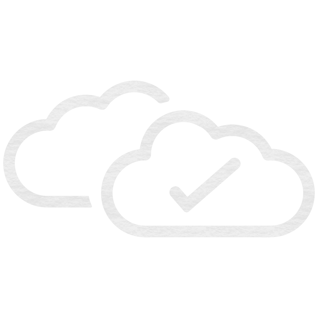 Transparent Cloud Icons with Check Mark Symbol for Communication