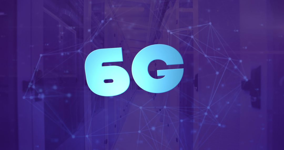 6G Network Technology Digital Display with Data Connections