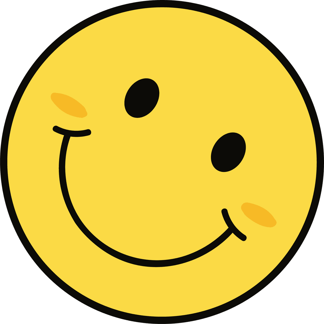 Smiling Cheerful Emoticon on Transparent Background